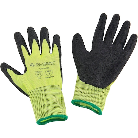 Global Industrial Coated Gloves, Polyester, Rubber, Latex, Multi-Colored, M 708603M